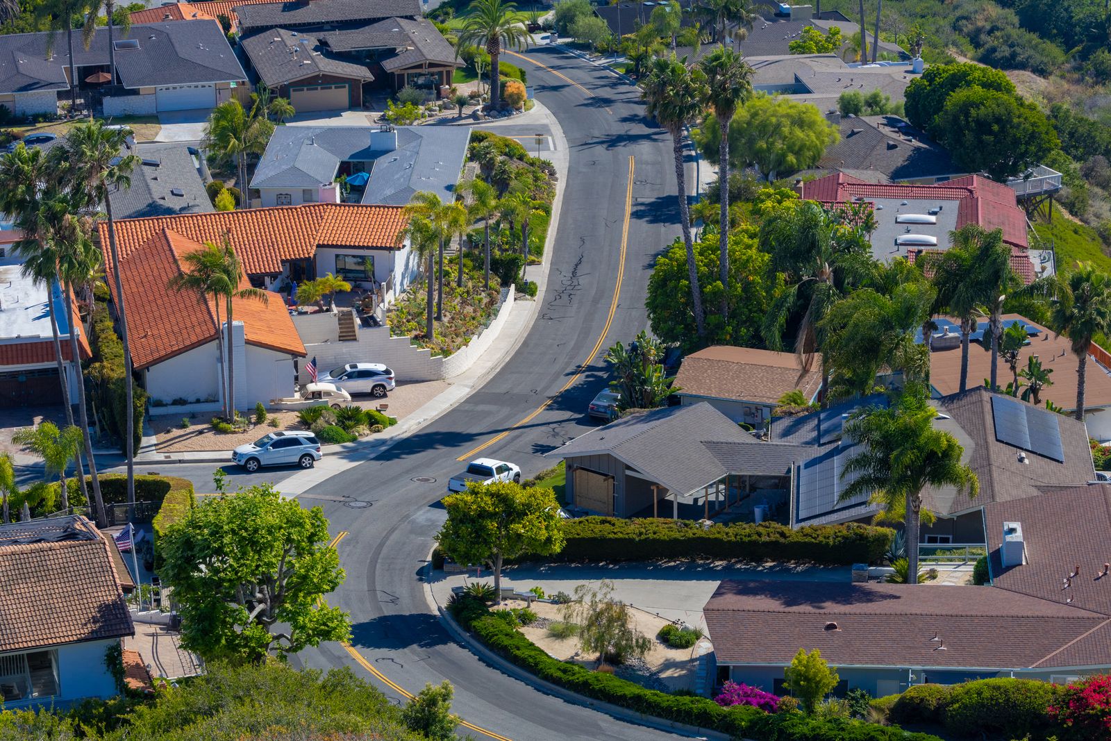 Aerial view of a residential neighbourhood of the kind that surrounds the workshop